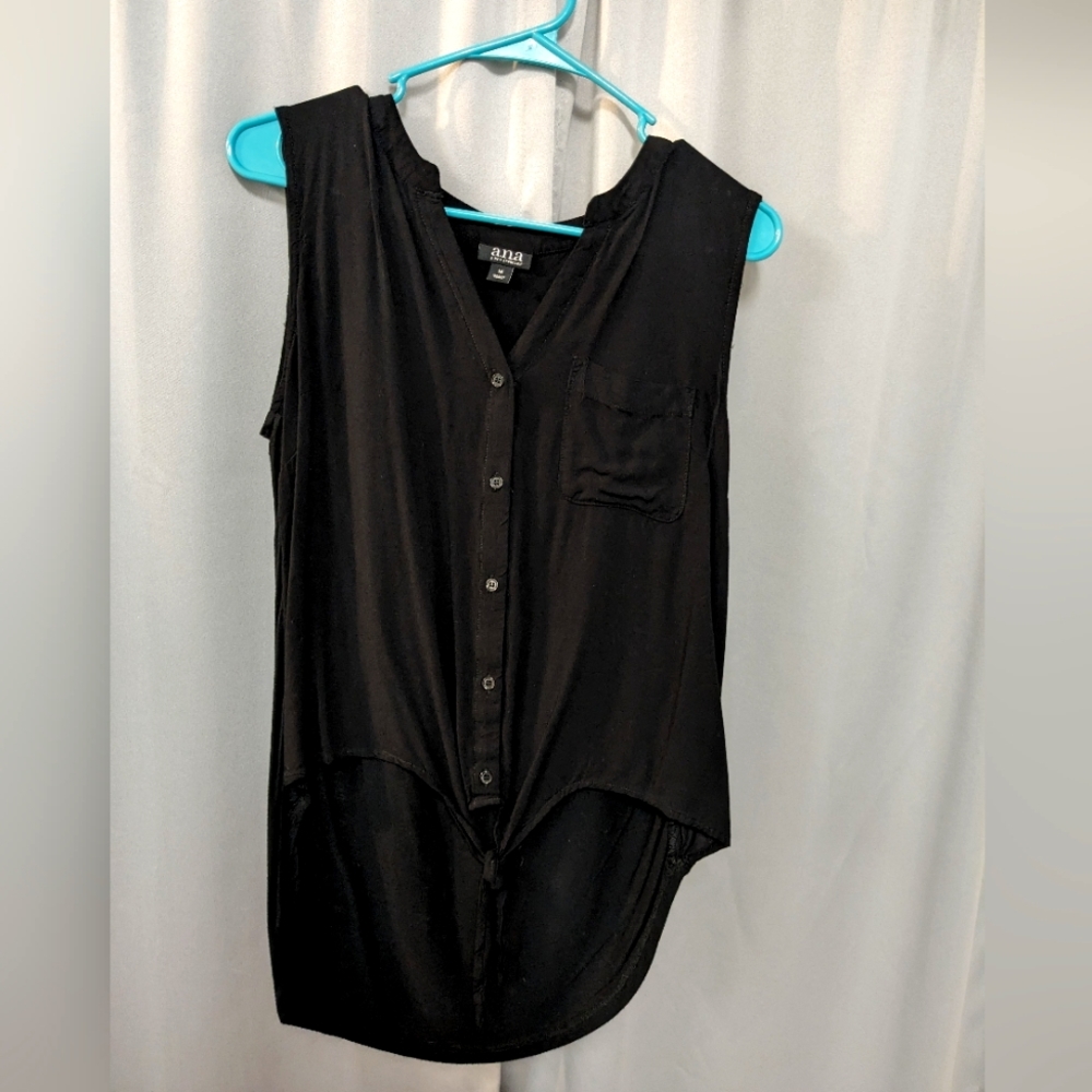 Ana Black Sleeveless Blouse
